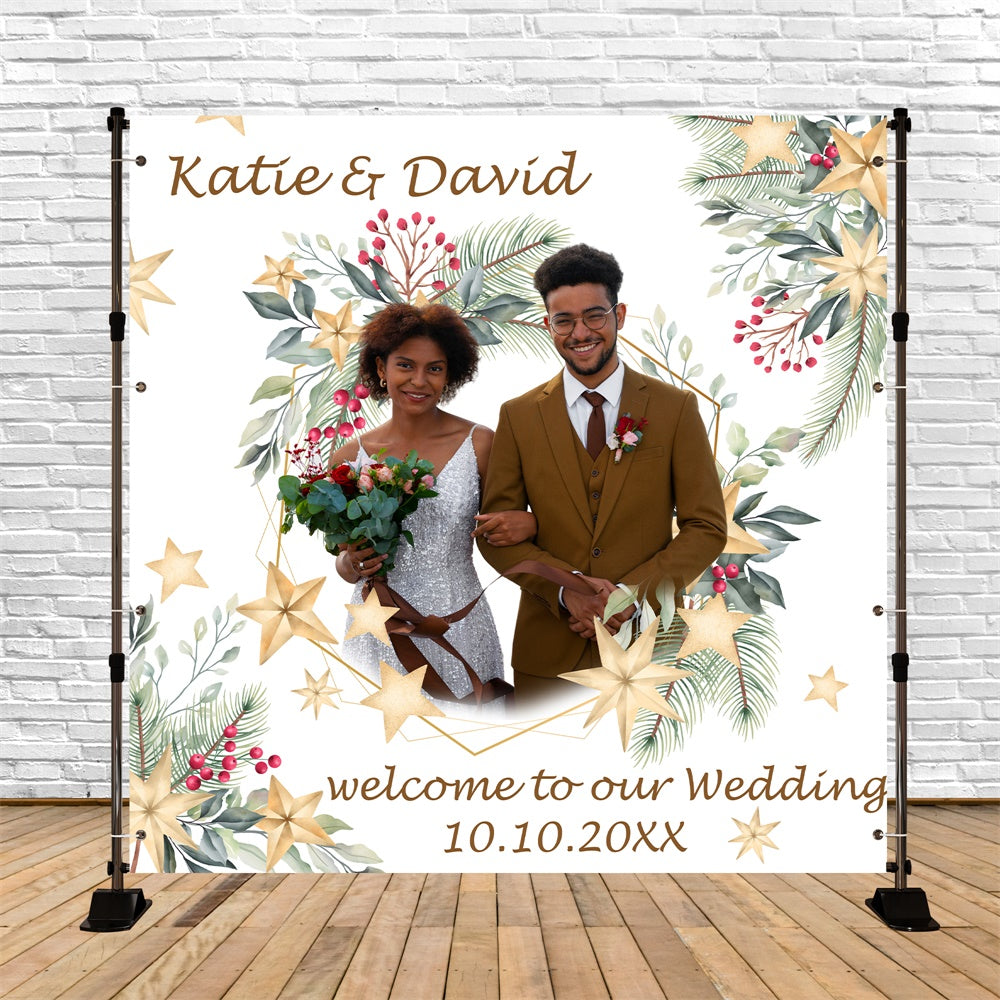 Weihnachten Hochzeit Backdrop Gemütlich Festlich Personalisierte Backdrop BRP6-112