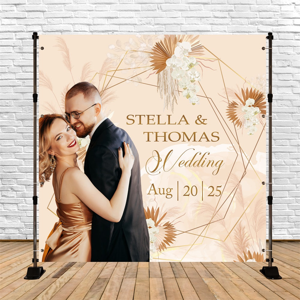 Backdrops für Hochzeiten Luxe Golden Celebration Personalisierte Backdrop BRP6-116