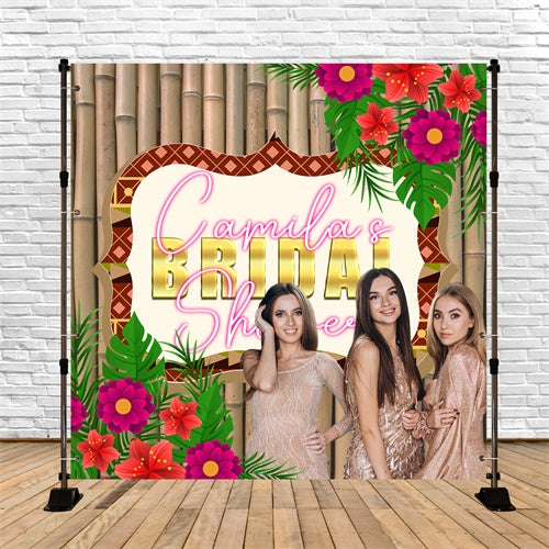 Brautdusche Backdrop Ideen Floral Bamboo Custom Tropic Backdrop BRP6-146