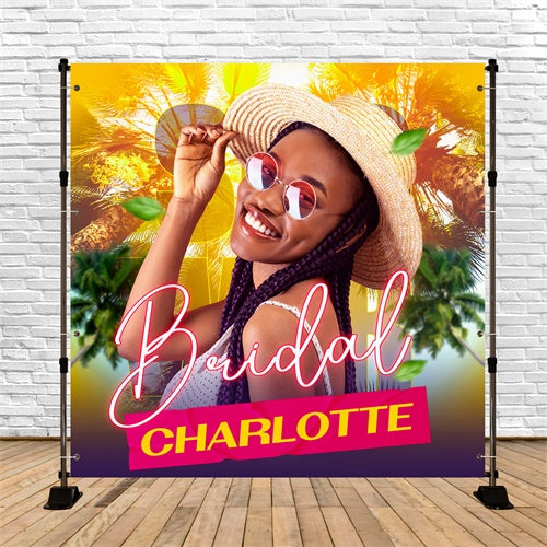 Brautdusche Backdrops Sunshine Palm Custom Summer Backdrop BRP6- 147