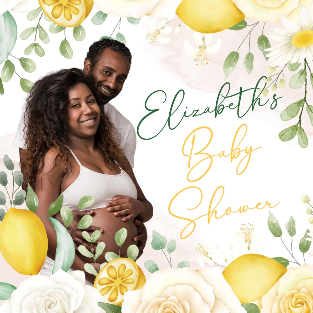 Baby Shower Fotokulisse Rose Lemon Joy Personalisierte Kulisse BRP6-226