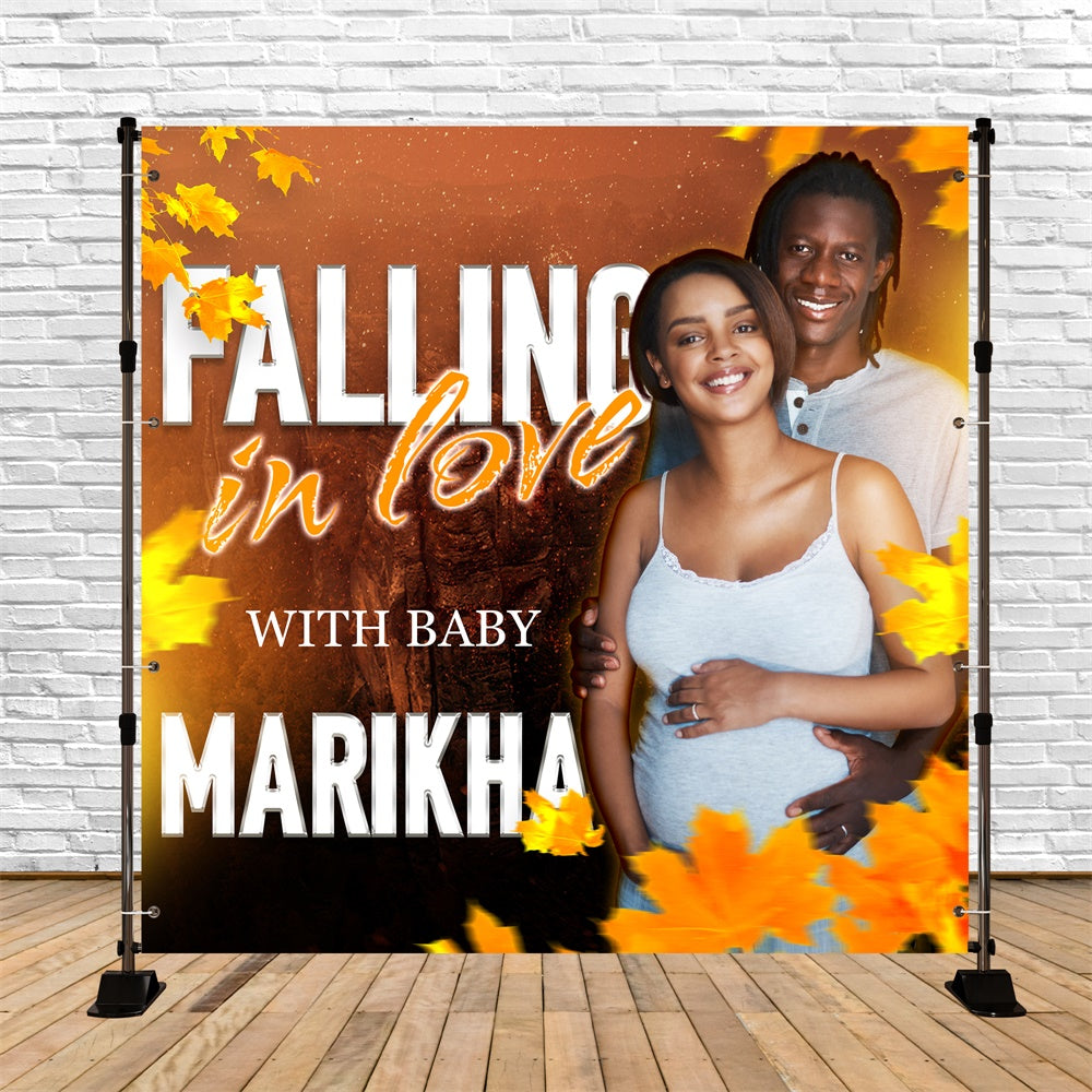 Individueller Hintergrund für Babyparty Golden Leaves Romance BRP6-232