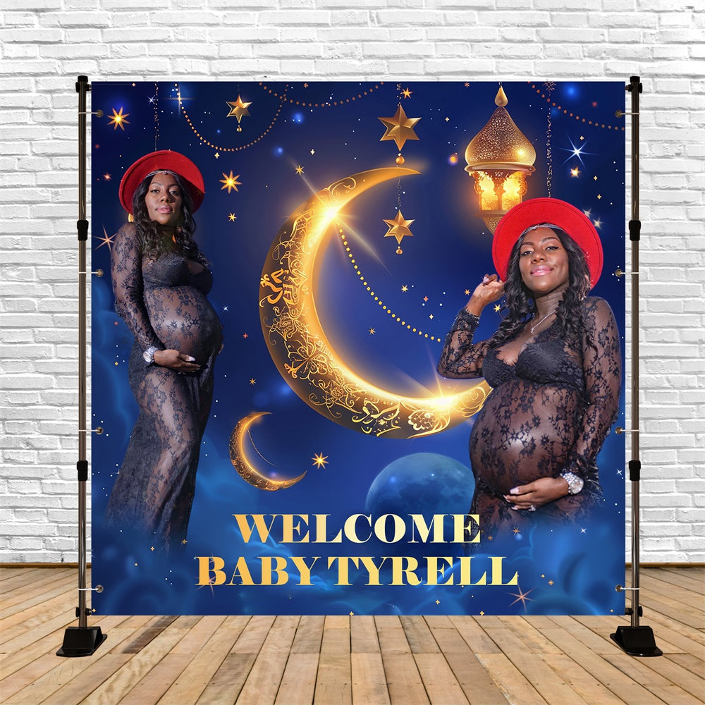 Baby Shower Backdrop Ideen Mond Sterne Luxe Custom Backdrop BRP6-3