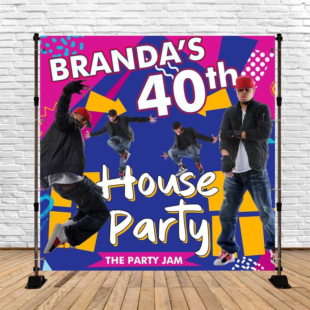 40. Geburtstag Backdrop Urban Vibes Bash Customized Backdrop BRP6-55