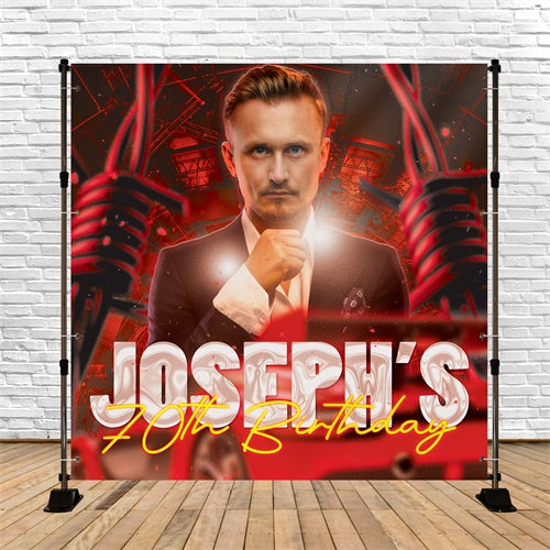 70. Geburtstag Backdrop Power Vibe 70. Party Individuelles Backdrop BRP6-60