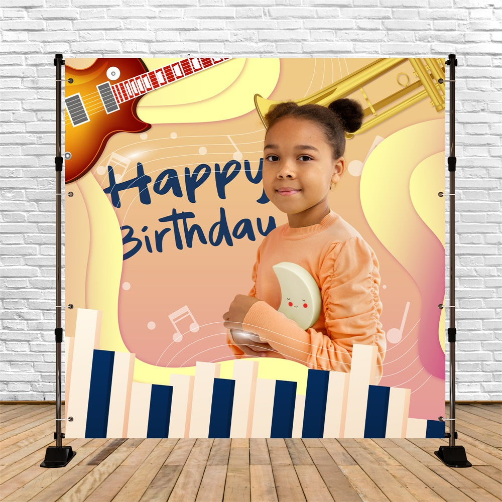 Geburtstag Party Backdrop Friedliche Melodie Personalisierte Backdrop BRP6-64