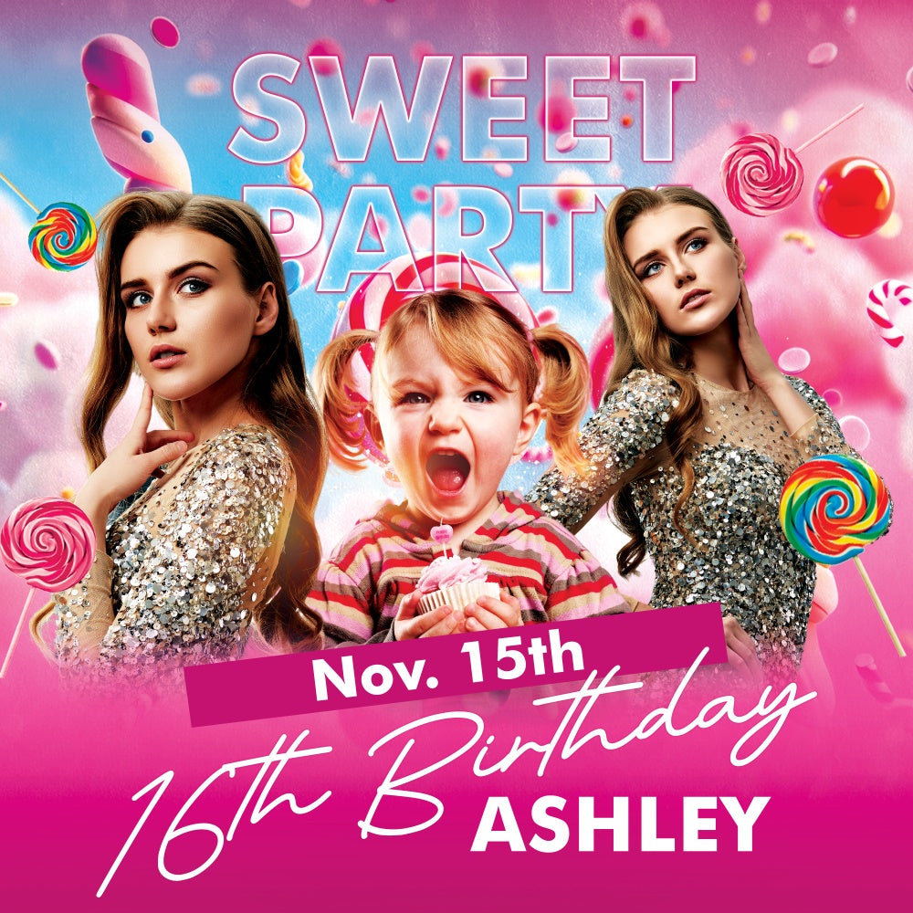 Personalisierte Backdrop für Geburtstag Sweet 16 Glow Backdrop BRP6-67