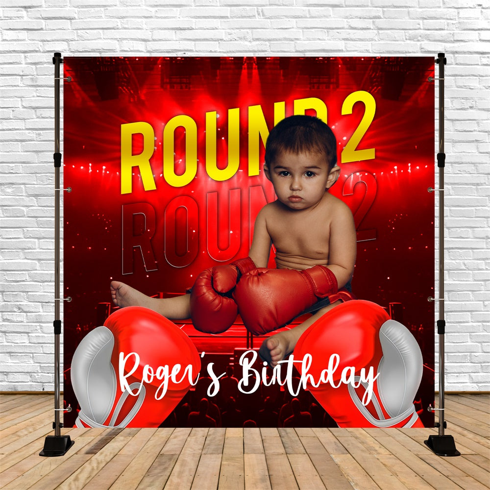 Backdrop für Geburtstagsfeier Baby Boxer 2. Geburtstag Backdrop BRP6-70