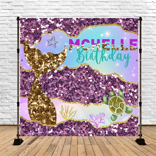 Meerjungfrau Backdrop für Geburtstag Sparkle Mermaid Dream Custom Backdrop BRP6-82