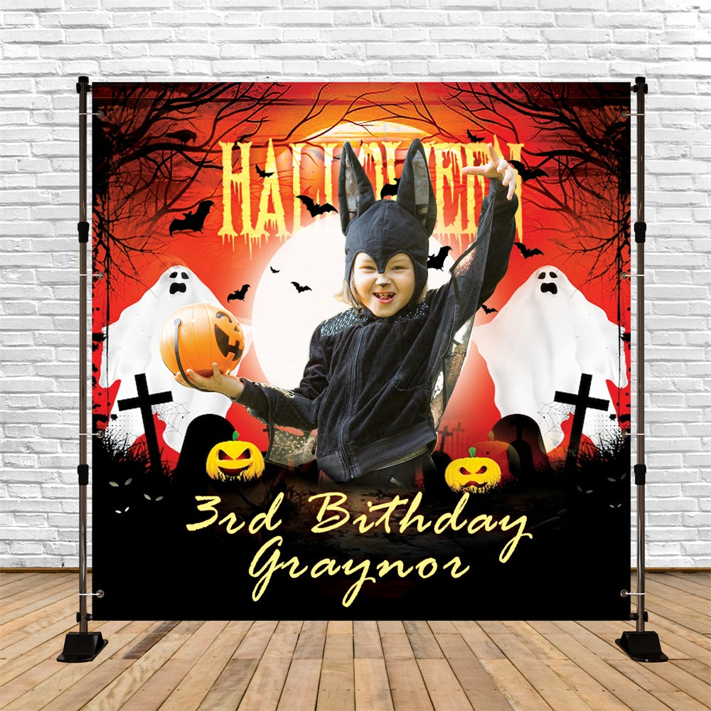 Halloween Geburtstag Backdrop Kürbis Bash 3. Personalisierte Backdrop BRP6-85