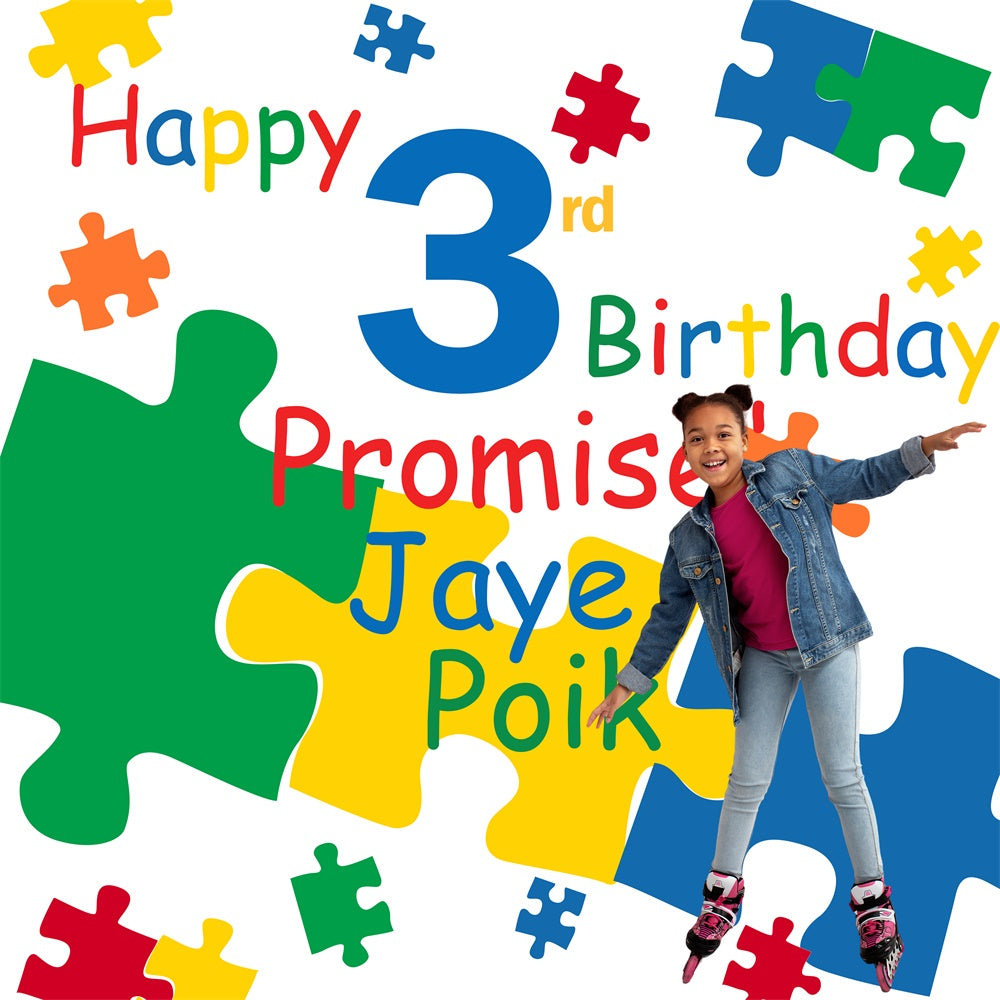 Individuell gestaltete Geburtstagskulisse Bright Puzzle Bash Kulisse BRP6-96