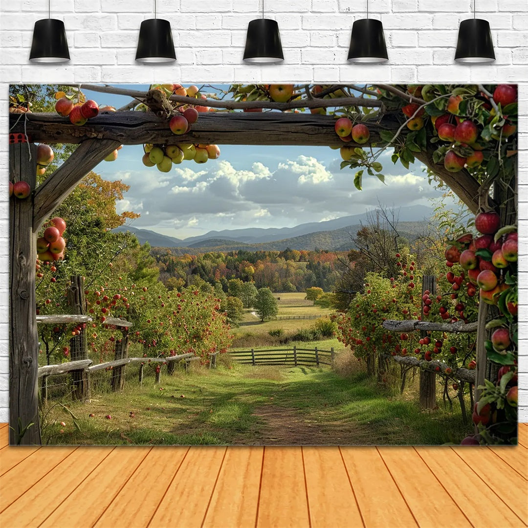 Herbst Apfel Bauernhof Kulisse für Fotografie BRP7-143