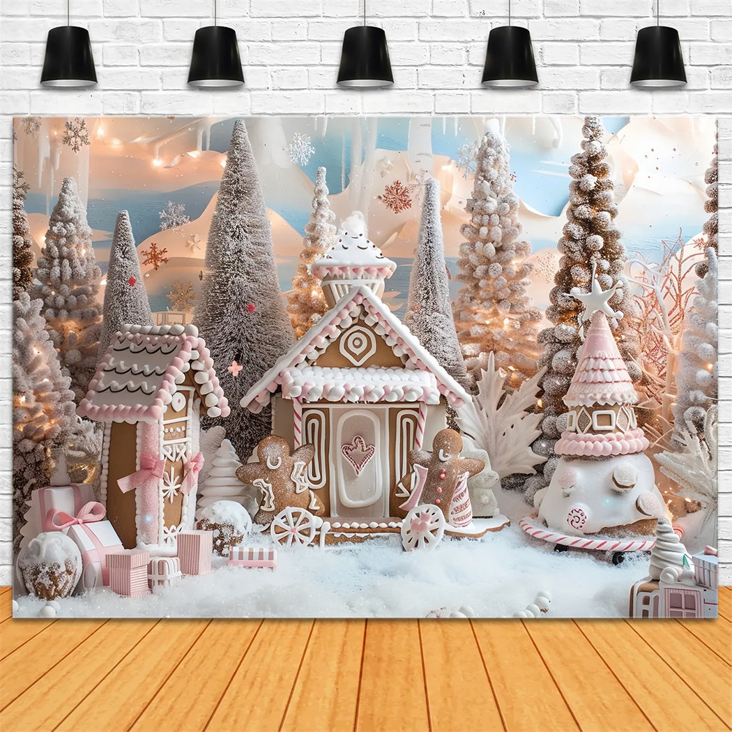 Weihnachten Frosted Gingerbread House Hintergrund BRP7-227