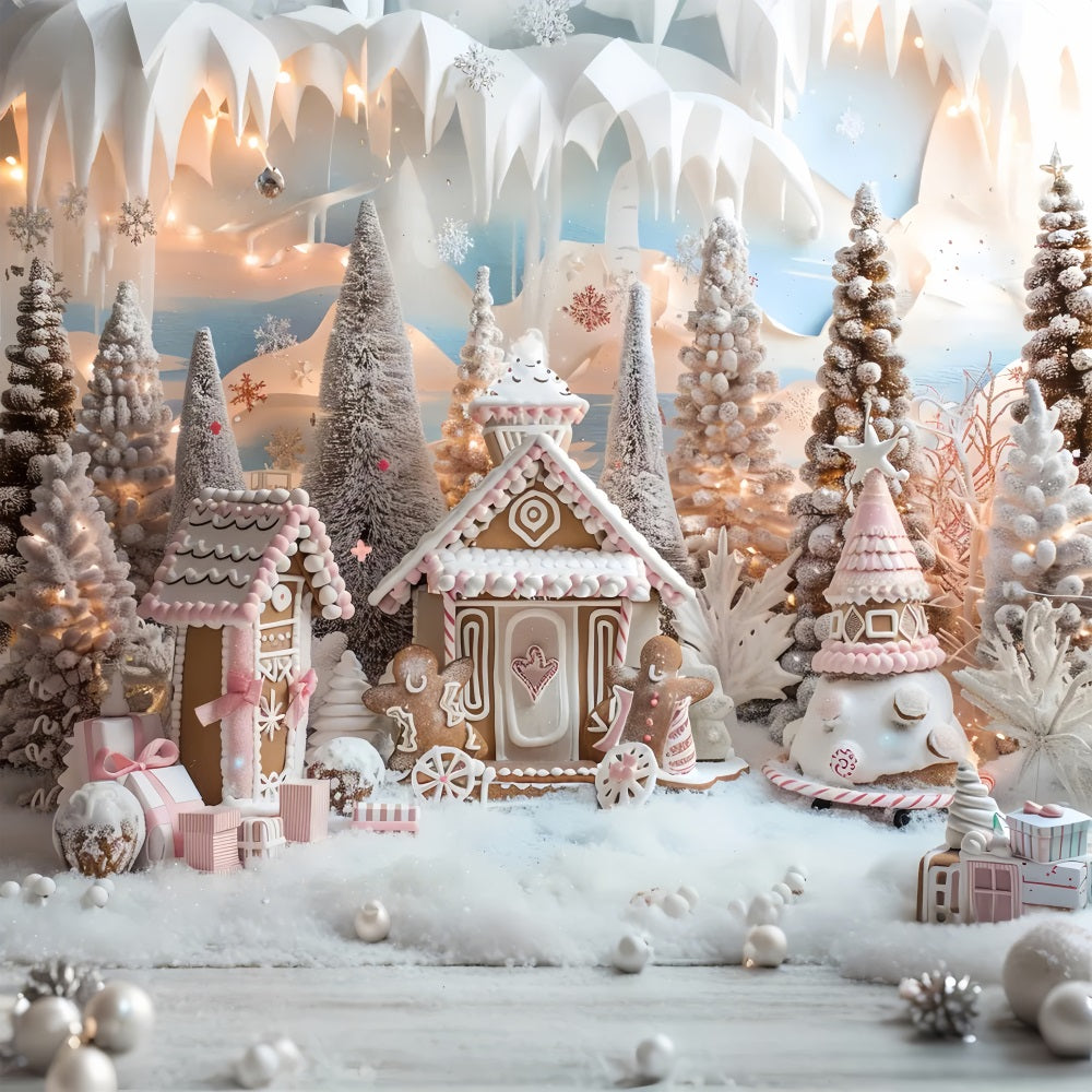 Weihnachten Frosted Gingerbread House Hintergrund BRP7-227