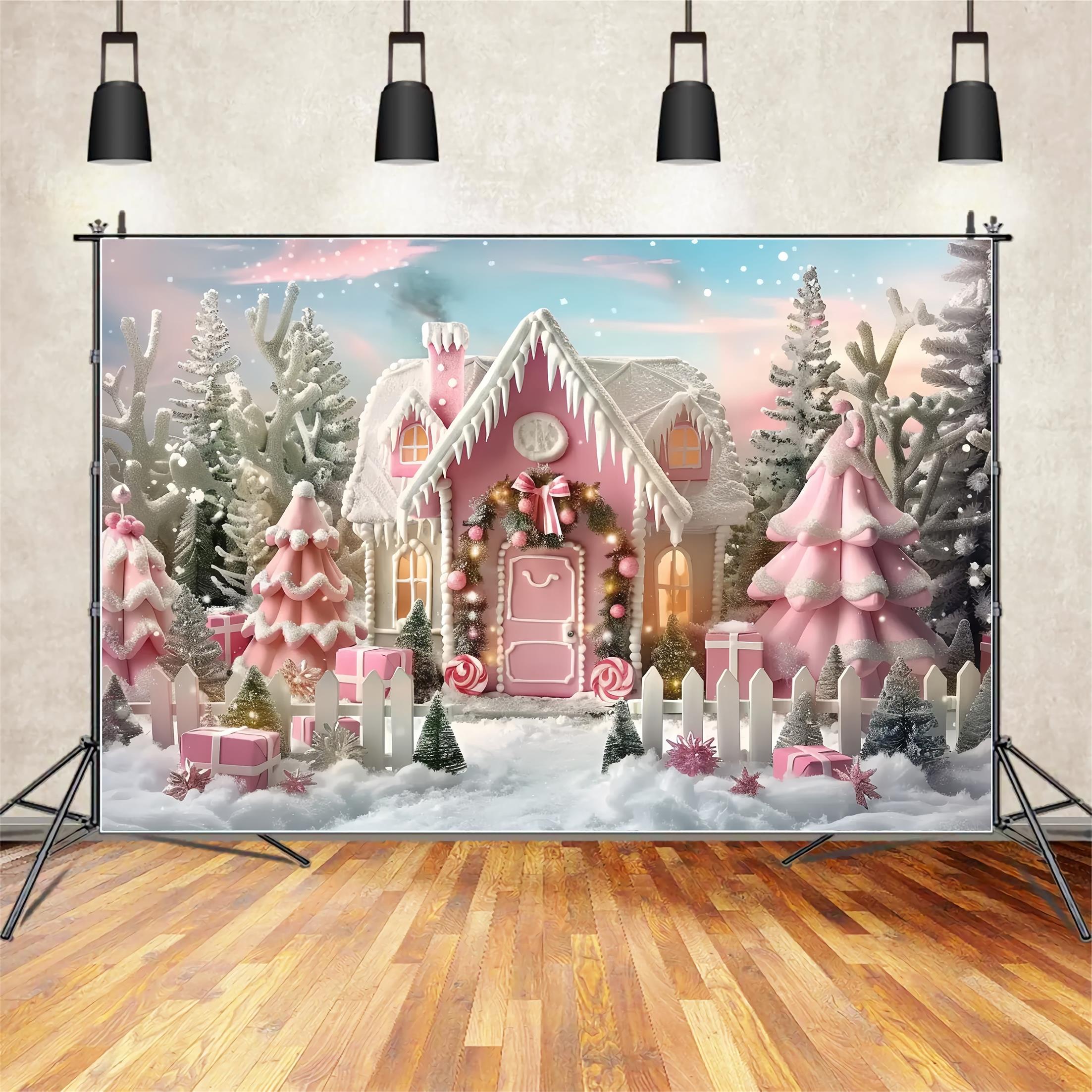 Weihnachten Rosa Frost Fantasy Hintergrund BRP7-229