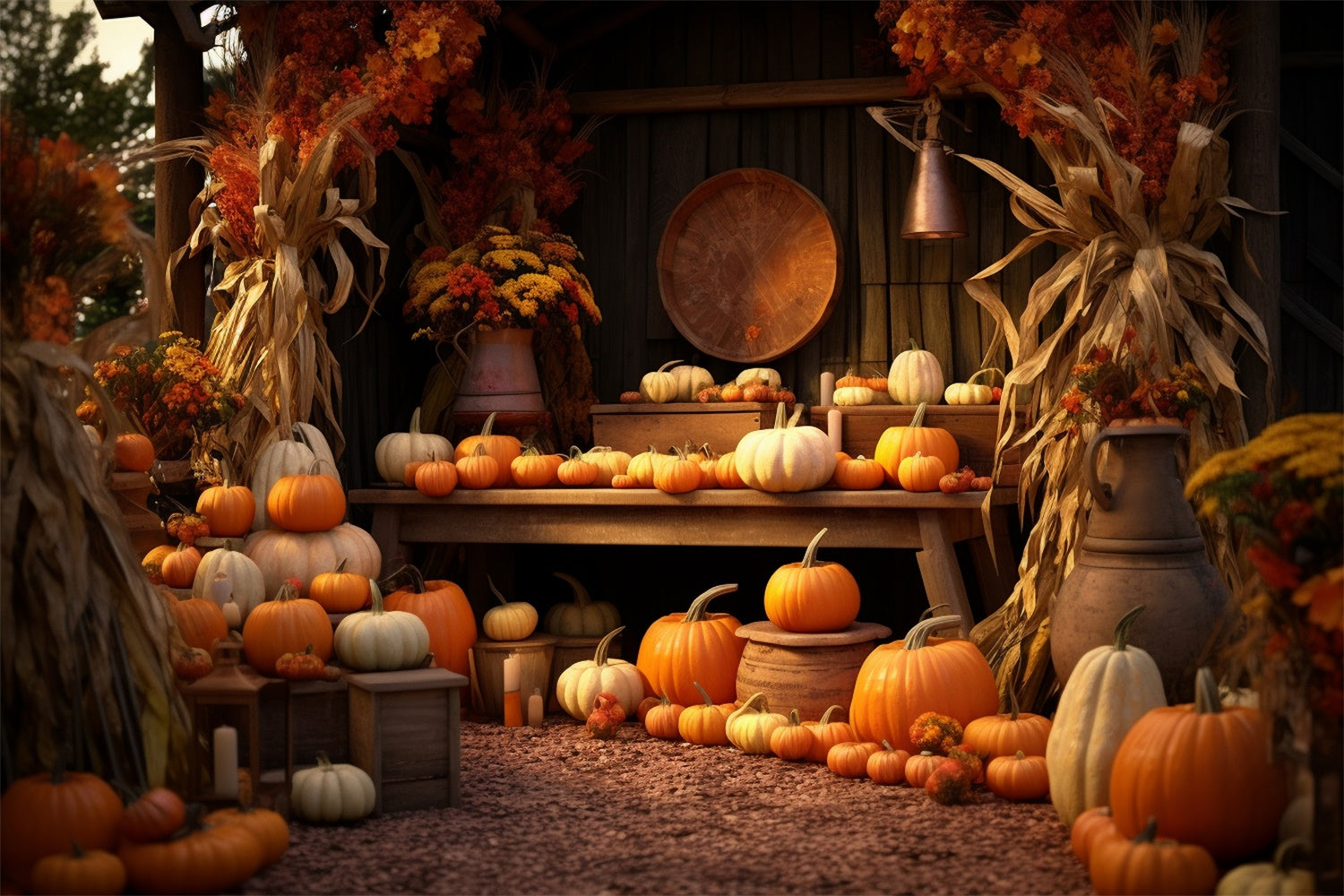 Herbst Kürbis Shop Hintergrund für Fotografie BRP7-74