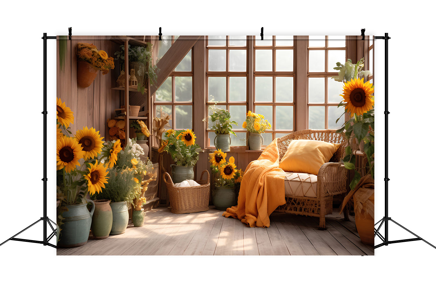 Herbst Sonnenblume Zimmer Hintergrund für Fotografie BRP7-76