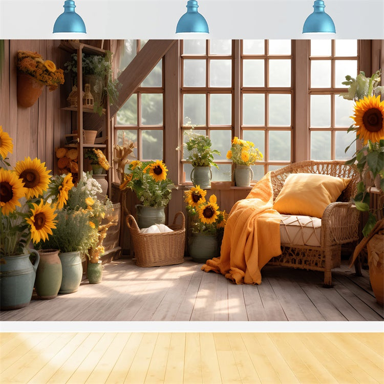 Herbst Sonnenblume Zimmer Hintergrund für Fotografie BRP7-76
