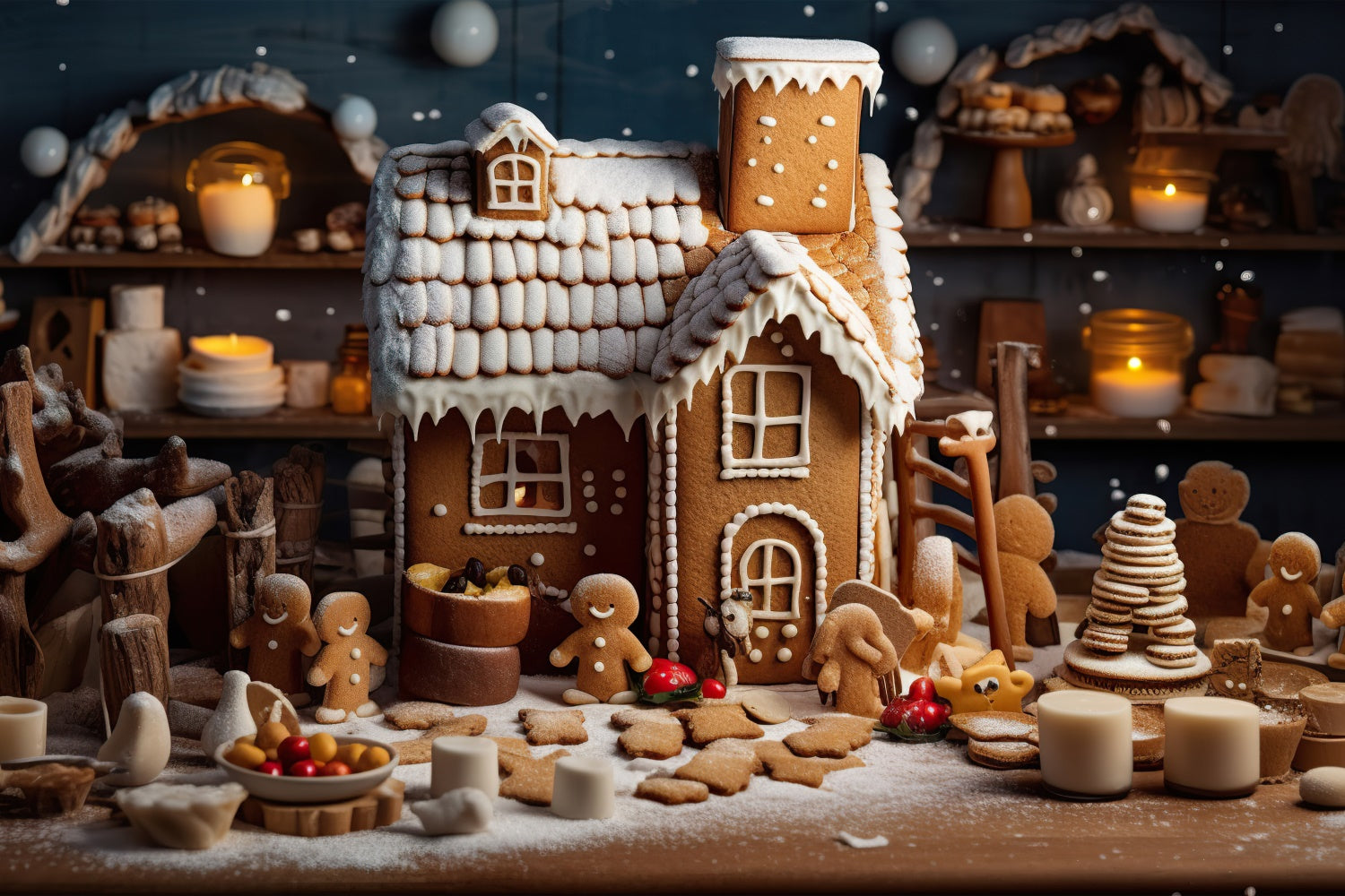 Weihnachten Lebkuchen Küche Backdrop BRP8-123