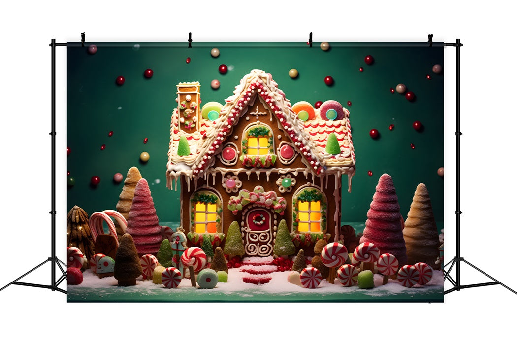 Weihnachten Sweet Candyland Haus Backdrop BRP8-125