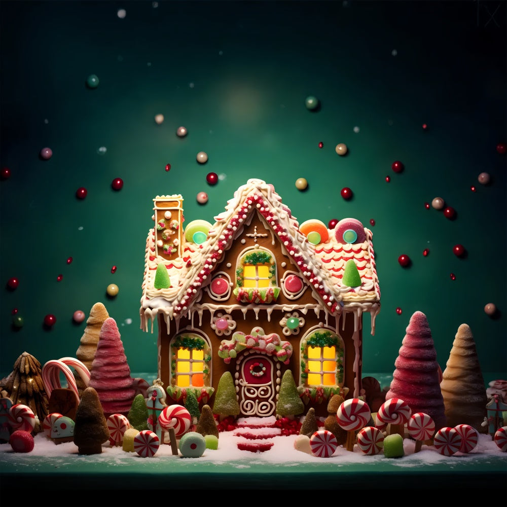 Weihnachten Sweet Candyland Haus Backdrop BRP8-125