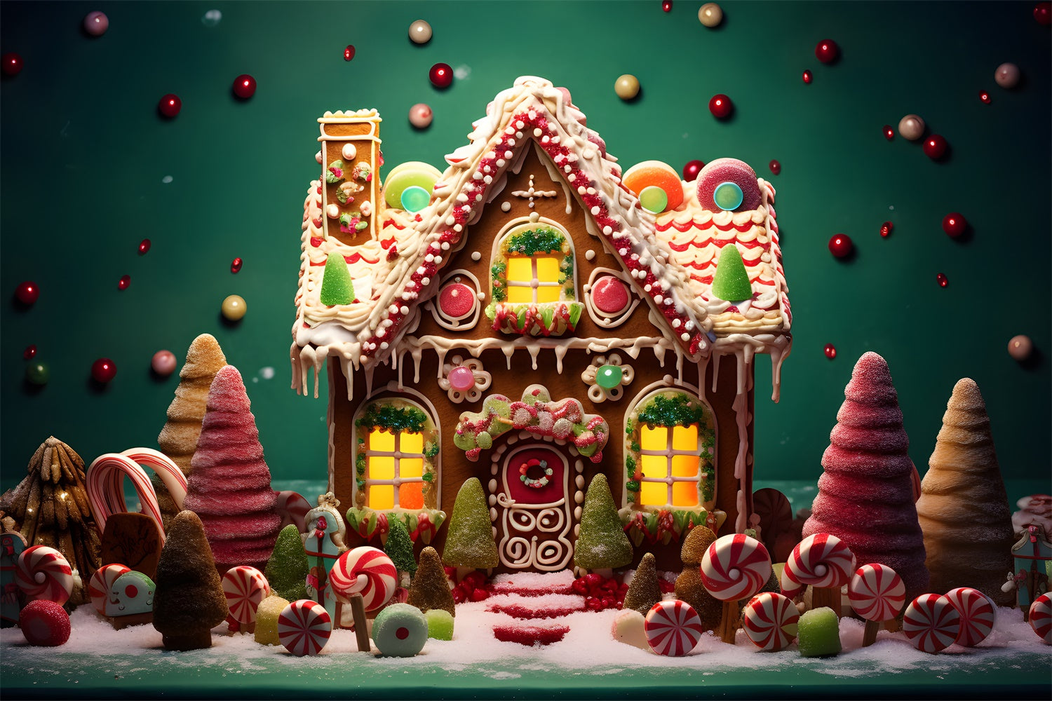 Weihnachten Sweet Candyland Haus Backdrop BRP8-125