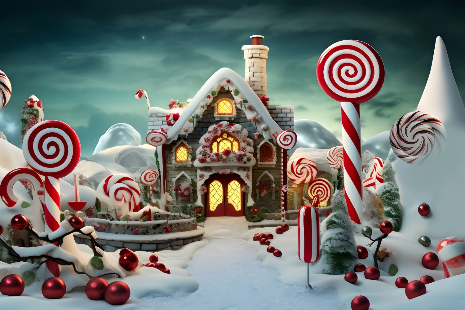 Weihnachten Lebkuchenhaus Candy Dreamland Kulisse BRP8-133