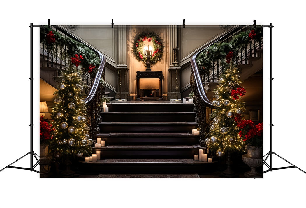 Weihnachts-Treppe mit eleganter Girlande BRP8-134