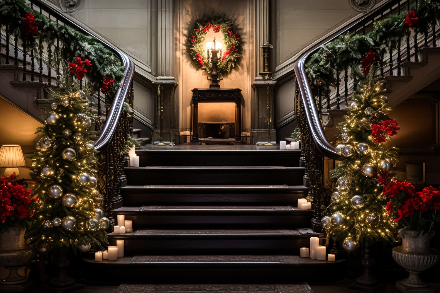 Weihnachts-Treppe mit eleganter Girlande BRP8-134