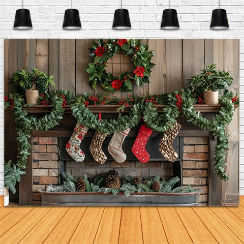 Klassischer Weihnachtsmantel Girlande Backdrop" BRP8-142