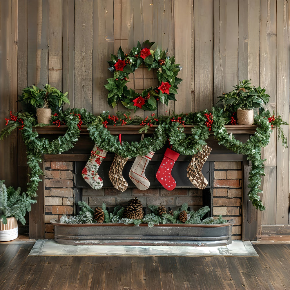 Klassischer Weihnachtsmantel Girlande Backdrop" BRP8-142