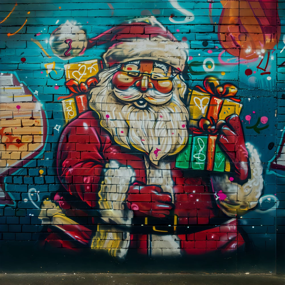 Weihnachtsmann Graffiti Weihnachtshintergrund BRP8-147