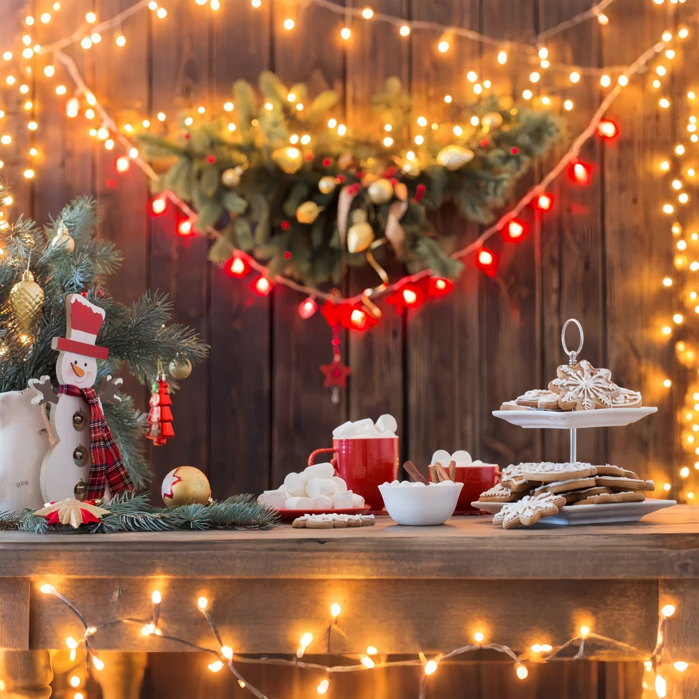 Warme Lichter und Weihnachtsleckereien Hintergrund BRP8-151