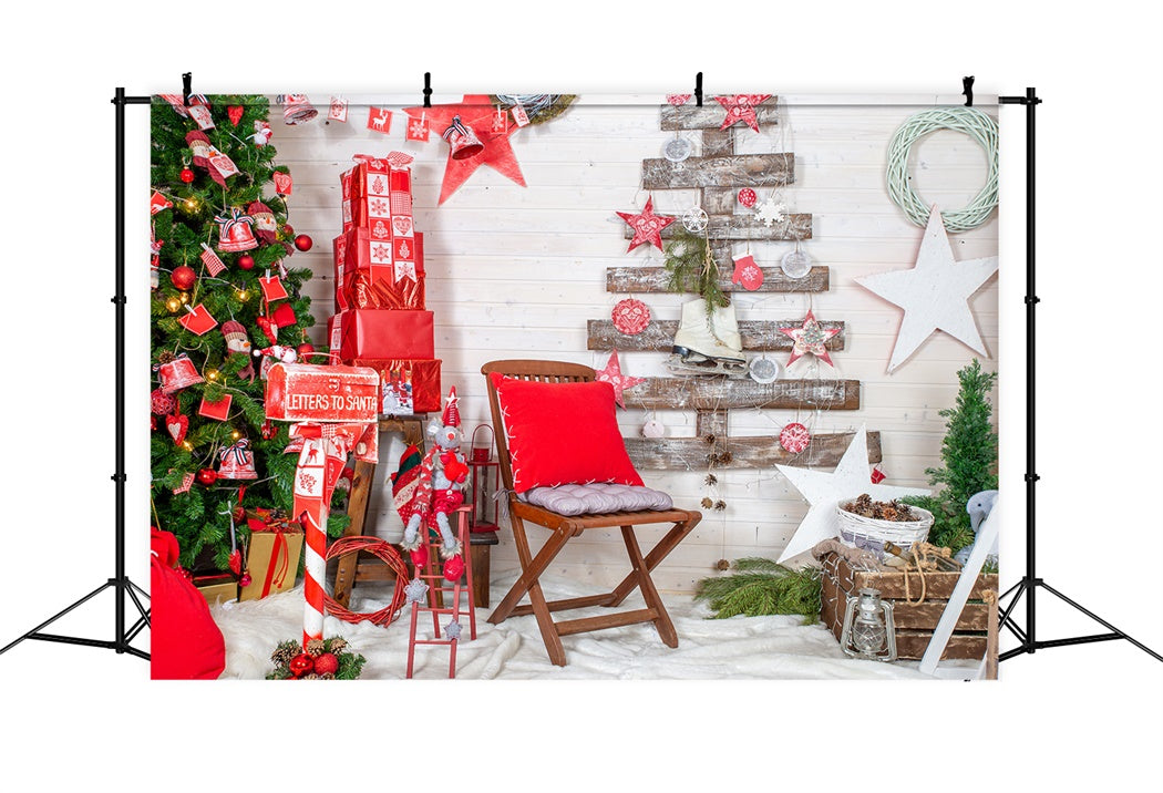 Weihnachtsbaum Wanddekoration Geschenk Stack Backdrop BRP8-153