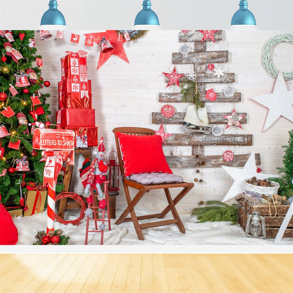 Weihnachtsbaum Wanddekoration Geschenk Stack Backdrop BRP8-153