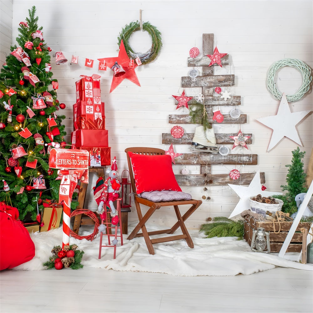 Weihnachtsbaum Wanddekoration Geschenk Stack Backdrop BRP8-153