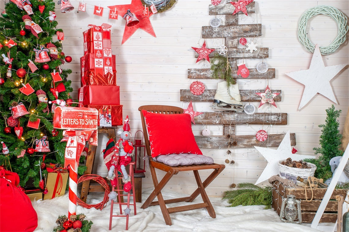 Weihnachtsbaum Wanddekoration Geschenk Stack Backdrop BRP8-153