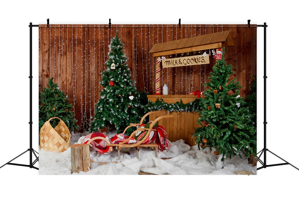 Gemütliche Hütte Weihnachtsmarkt Backdrop BRP8-155