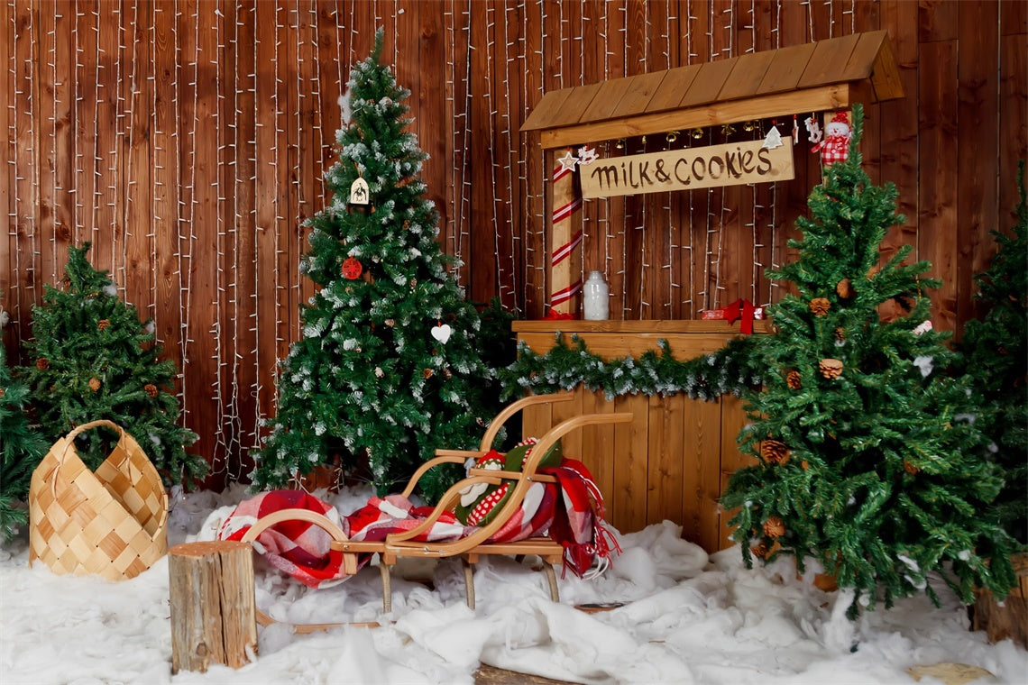 Gemütliche Hütte Weihnachtsmarkt Backdrop BRP8-155