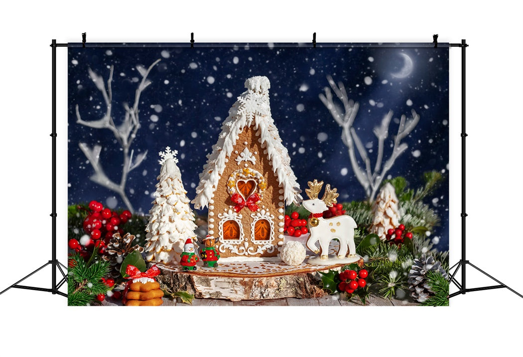 Weihnachten Lebkuchen Rentier Hütte Hintergrund BRP8-160