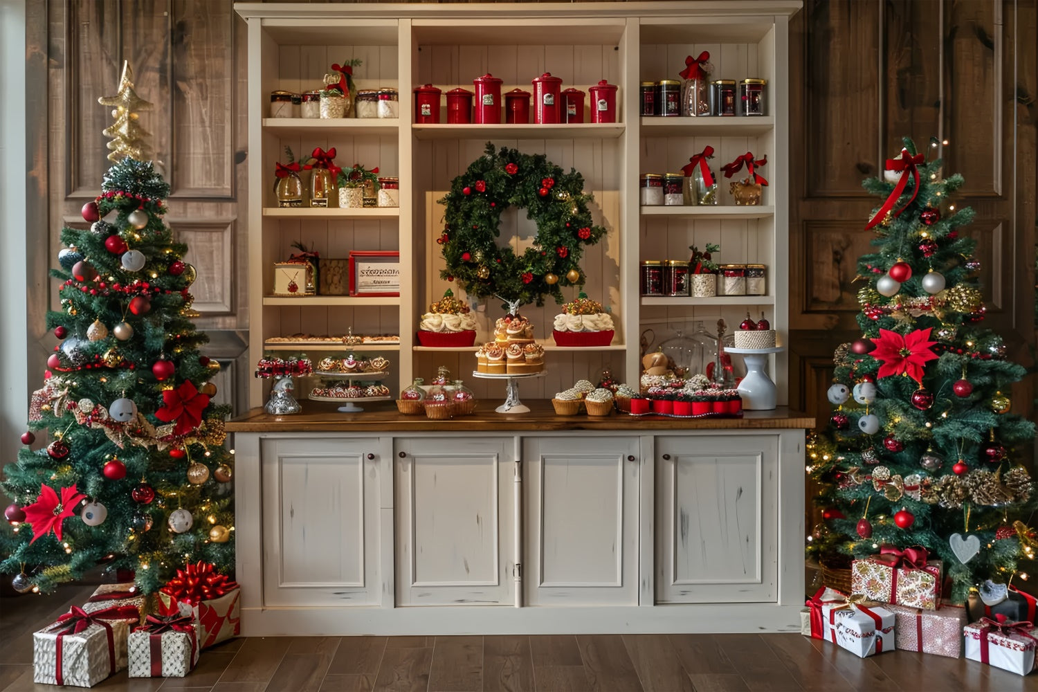 Weihnachts Gourmet Leckereien Display Hintergrund BRP8-22