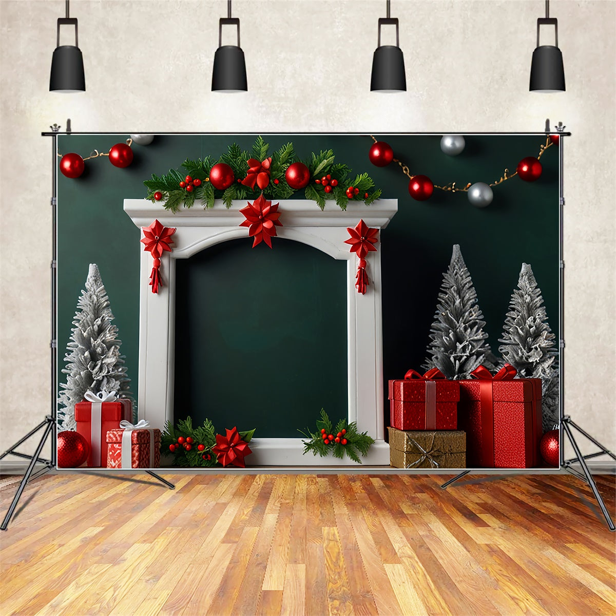 Roter Weihnachtsmantel mit Geschenken Hintergrund BRP8-296