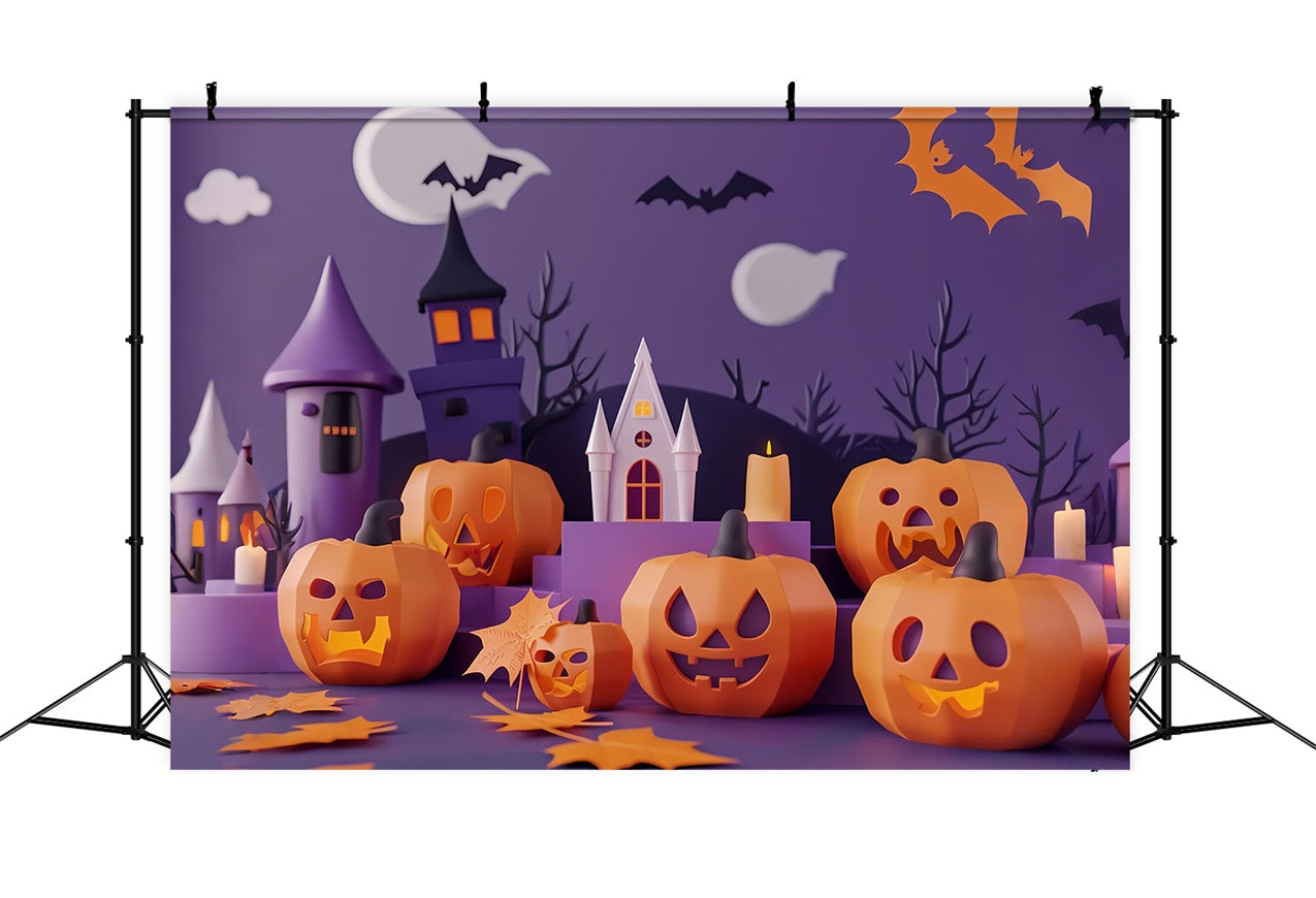 Halloween Spukschloss mit Jack-O-Lanterns Hintergrundkulisse BRP8-335
