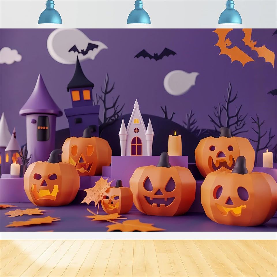 Halloween Spukschloss mit Jack-O-Lanterns Hintergrundkulisse BRP8-335