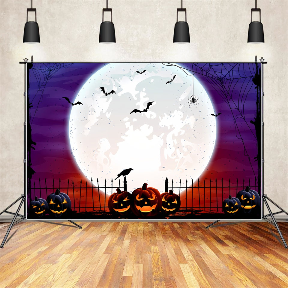 Vollmond und Jack-O'-Lantern-Halloweenkulisse BRP8-351