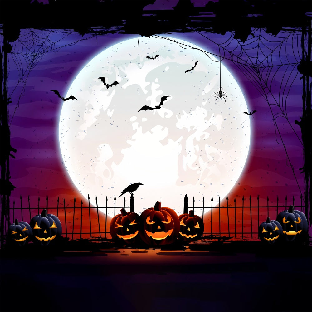 Vollmond und Jack-O'-Lantern-Halloweenkulisse BRP8-351