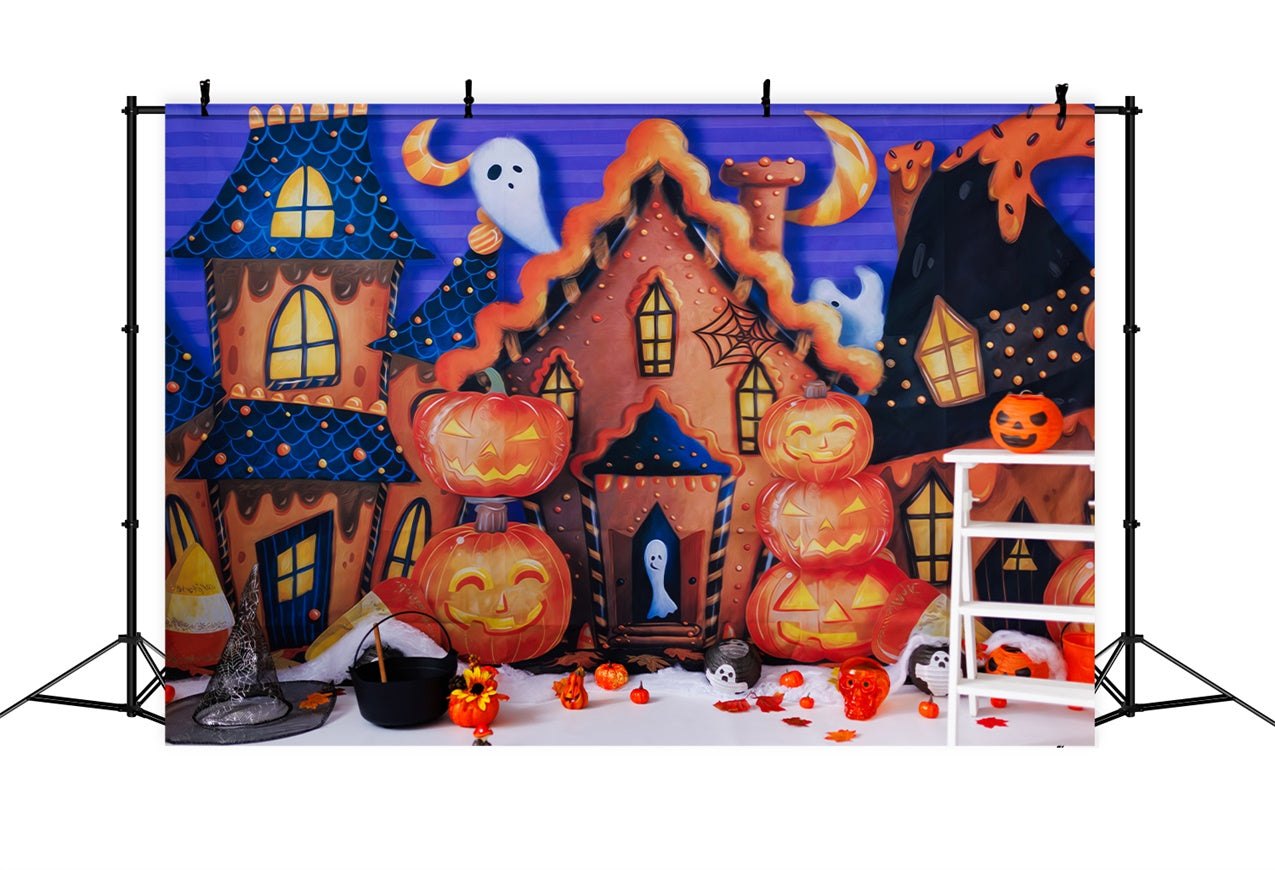 Cartoon Spooky Town und Geisterfreunde Hintergrund BRP8-360