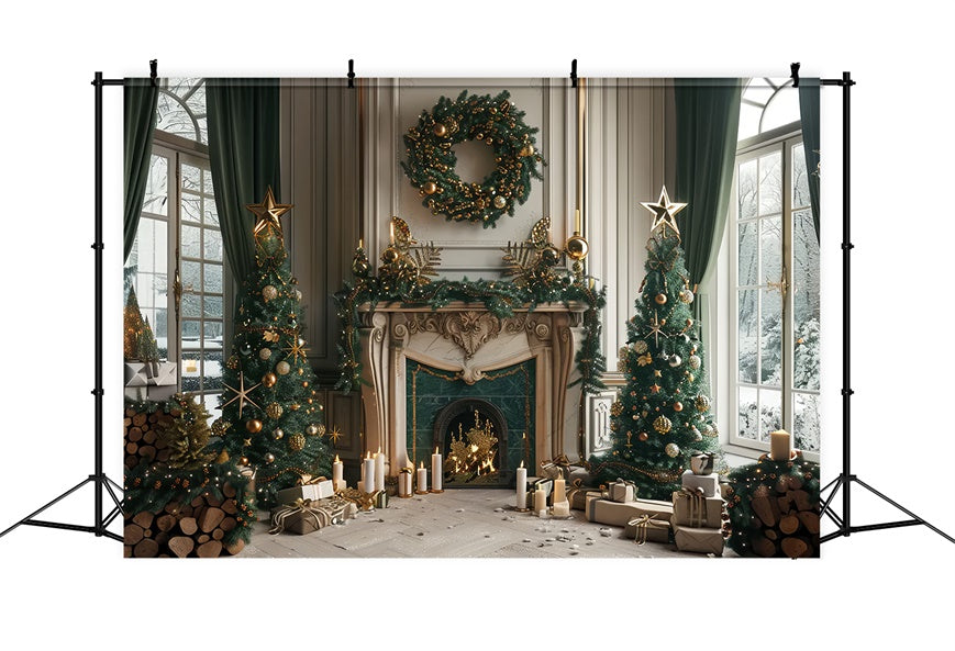 Weihnachten Warm Hearth Celebration Backdrop BRP8-37