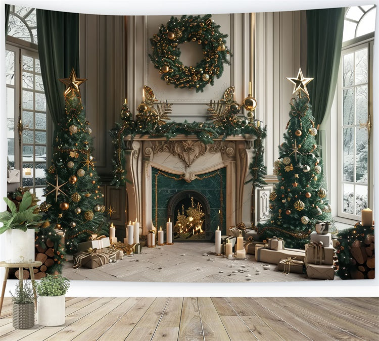 Weihnachten Warm Hearth Celebration Backdrop BRP8-37