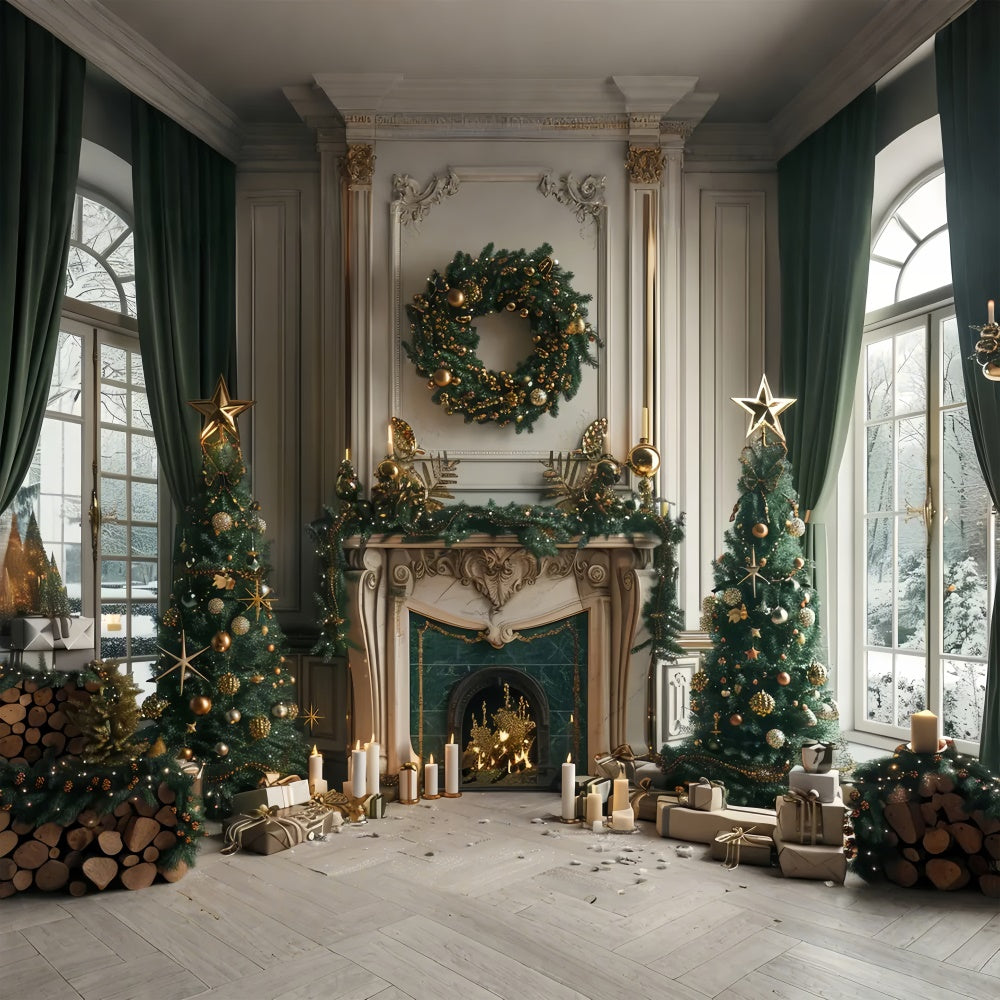 Weihnachten Warm Hearth Celebration Backdrop BRP8-37